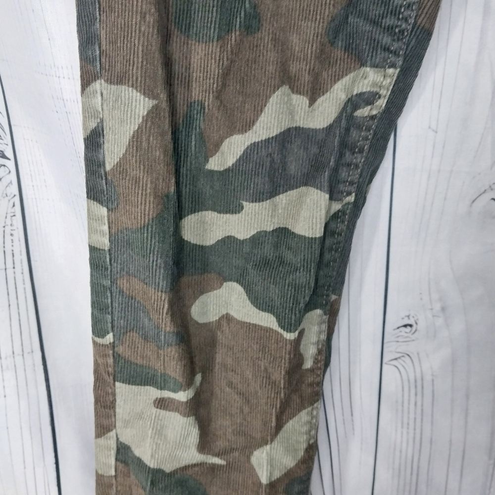 AMERICAN EAGLE Camouflage Super Stretch Corduroy Retro Edgy Festival Pants - Picture 5 of 15